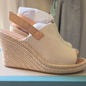 Toms Women's Cream Wedge Espadrille Sandals